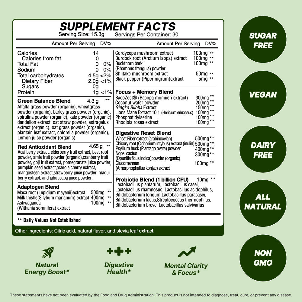 Greens & Reds SuperFood + Mental Boost